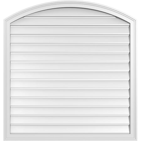 Ekena Millwork Arch Top Surface Mount PVC Gable Vent: Non-Functional, w/2"W x 1-1/2"P Brickmould Frame, 40"W x 40"H GVPAR40X4002SN